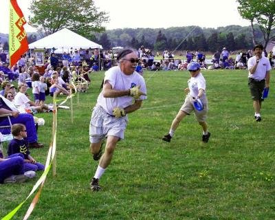 Bob flying a kite.